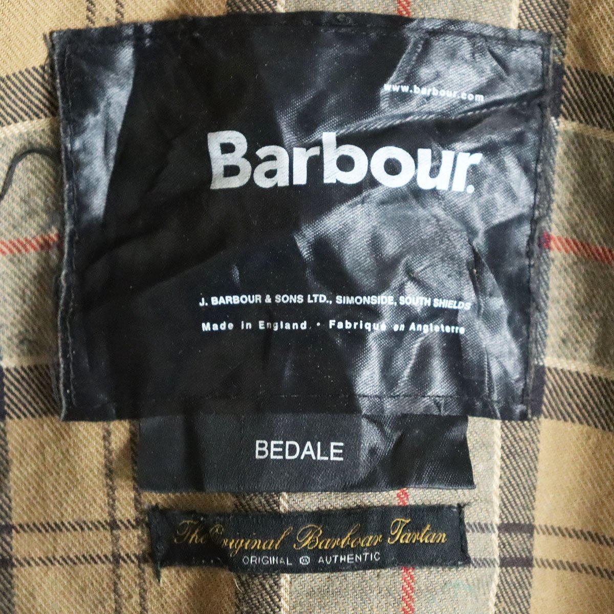 K11J/Y5.8-2　00s　イギリス製　Barbour　バブアー　BEDALE　ビデイル　オイルドジャケット　ハンティング　縦ワラント　C38/97CM　ブルー_画像7