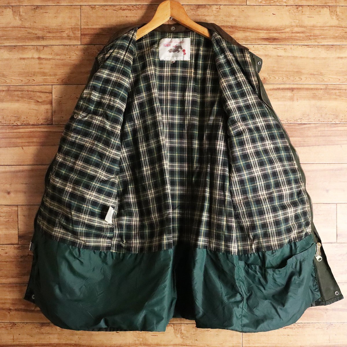 K12J/R5.19-3　80s~90s　イギリス製　COUNTRY LEISUREWEAR　オイルドジャケット　ハンティングジャケット　襟コーデュロイ　M　ユーロ古着_画像5