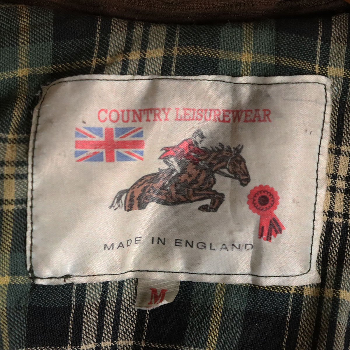 K12J/R5.19-3　80s~90s　イギリス製　COUNTRY LEISUREWEAR　オイルドジャケット　ハンティングジャケット　襟コーデュロイ　M　ユーロ古着_画像6