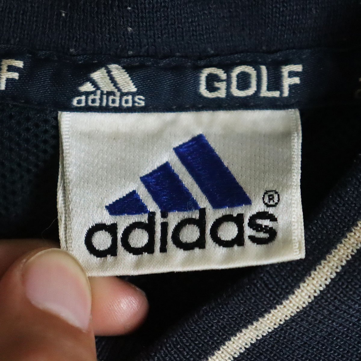 *2K/Y5.29-4　90s～　adidas GOLF　アディダス　ゴルフ　Vネック　プルオーバージャケット　ブルゾン　パフォーマンスロゴ　_画像5