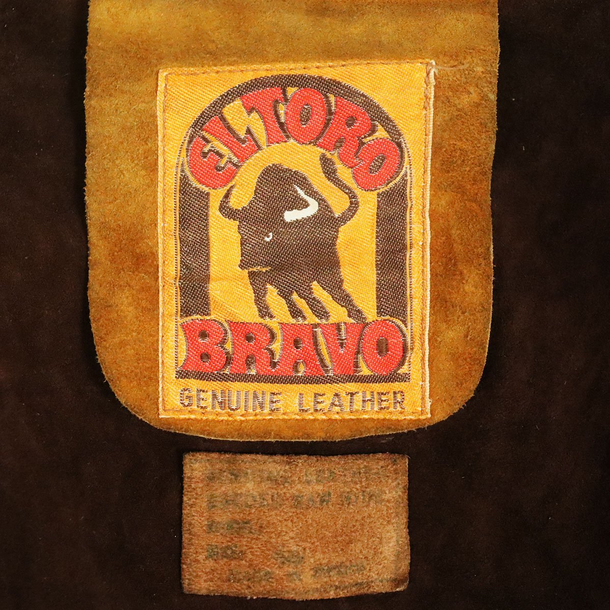 #6T/Y4.14-2　70s　ELTORO BRAVO　スエードジャケット　本革　レザージャケット　レースアップ　スウェード　ウェスタン　ブラウン系_画像4