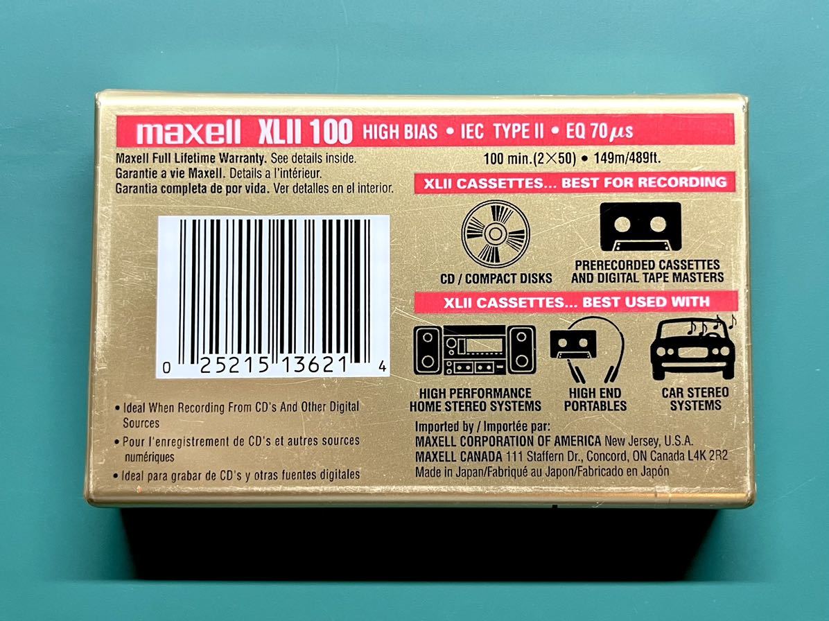 希少 レア 新品未開封 輸出仕様 ハイバイアス タイプ カセットテープ maxell XL II 100の画像2
