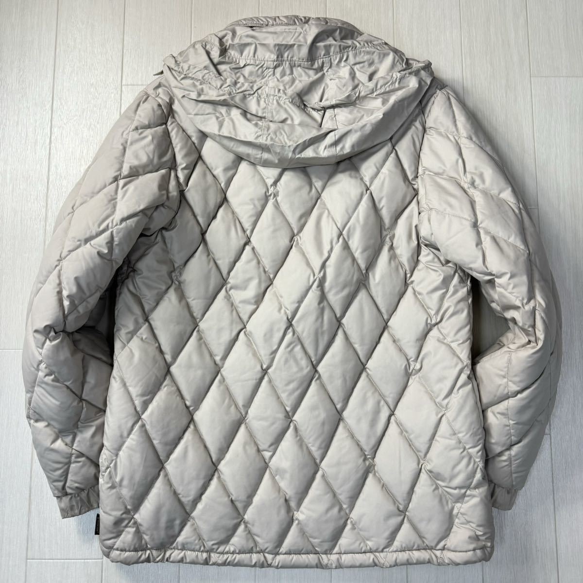 美品/2 M〜Lサイズ相当★モンクレール/MONCLER ダイヤモンドキルティング ダウンジャケット コート ブルゾン 中綿 メンズ ベージュ_画像3