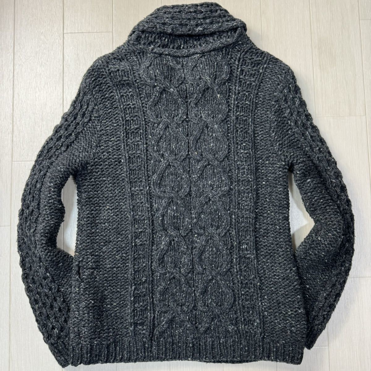 美品/Lサイズ相当★ディーゼル/DIESEL TRICOT&CO. ローゲージ ケーブル編み メランジニット ジップジャケット ブルゾン メンズ グレー_画像10