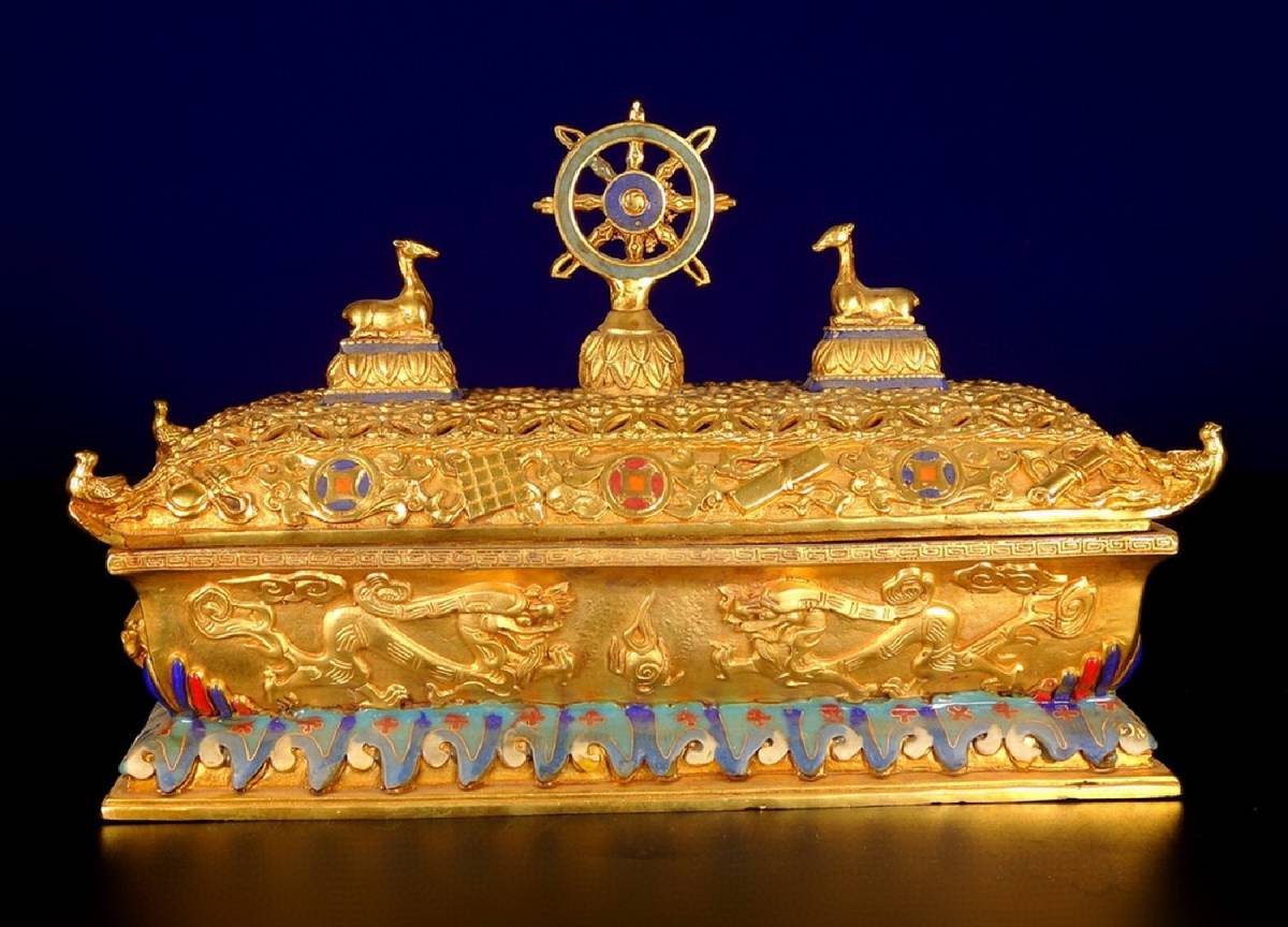 ◆明神◆極上珍品・中国・時代物・古銅金・透かし彫り薫炉・金水厚重・置物・中国古美術・古董品
