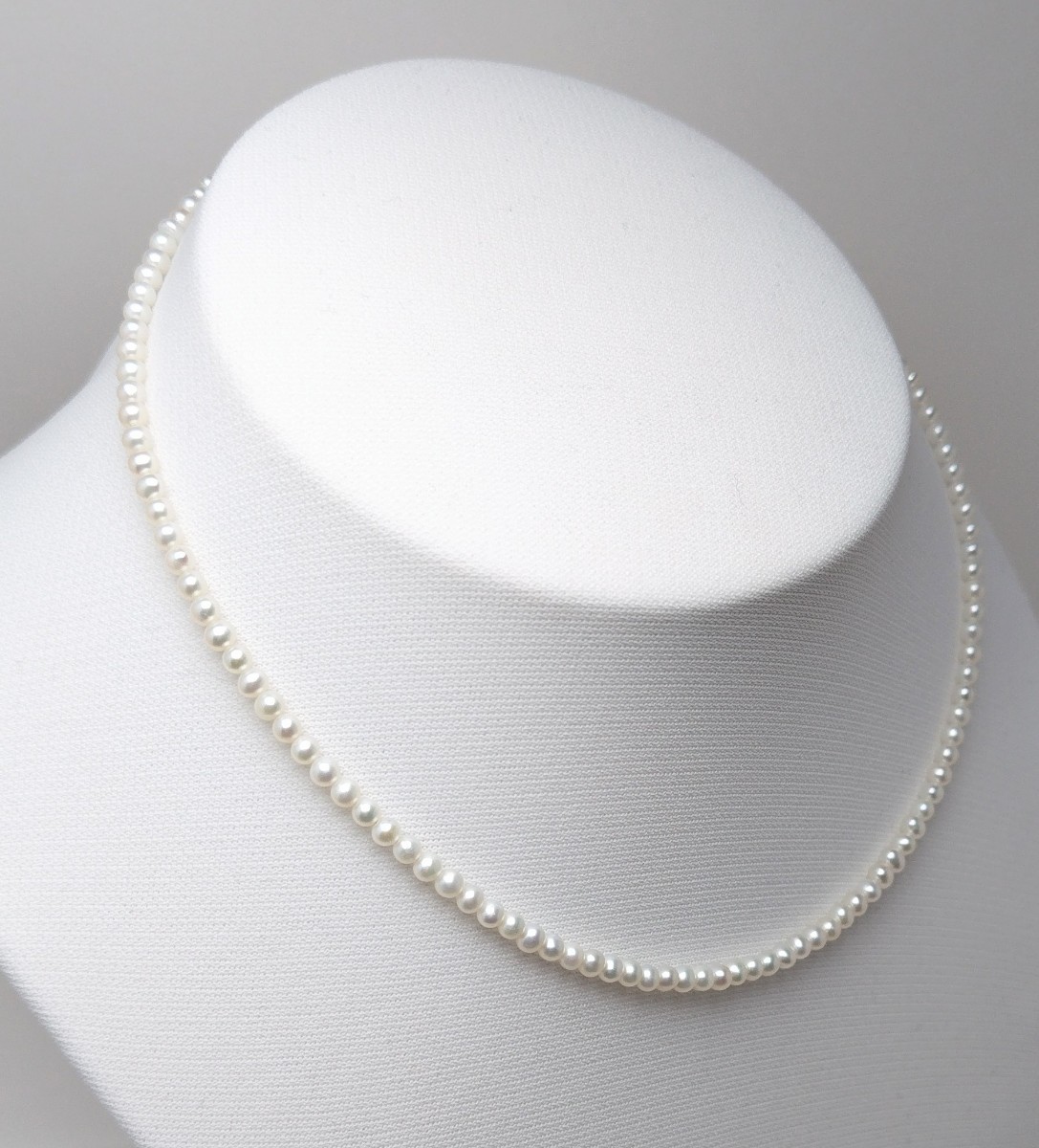 真珠専科 色テリ巻き 花珠級 3㎜ ベビー 淡水真珠 ネックレスの画像3