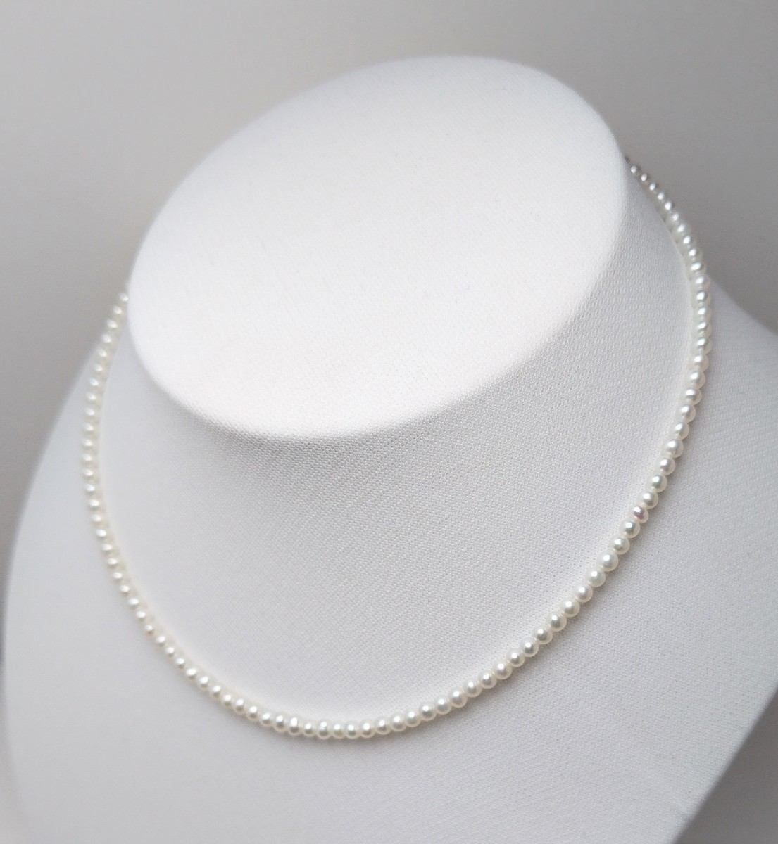 真珠専科 色テリ巻き 花珠級 3㎜ ベビー 淡水真珠 ネックレスの画像4