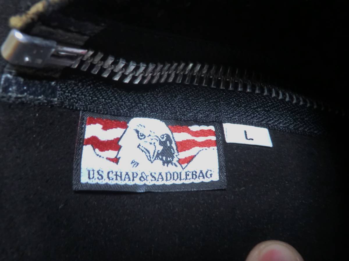 送料込み　U.S.CHAP&SADDLE.BAG レザーチャップス　ブラック　サイズ L_画像4