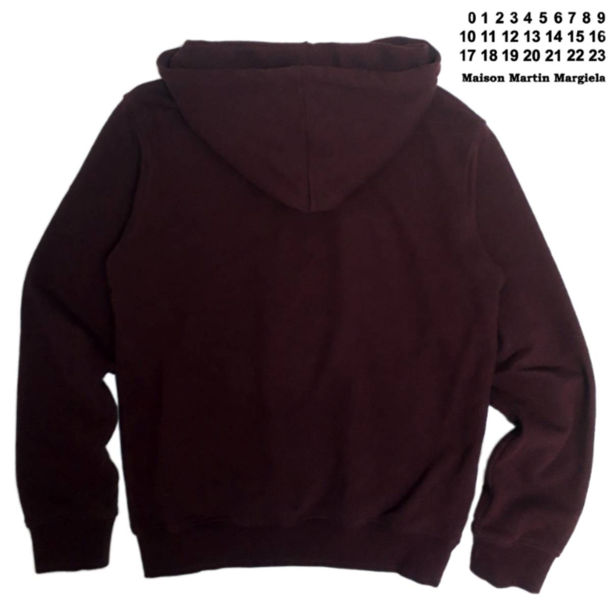 美品◆ Maison Margiela ◆ メゾン マルジェラ ⑭ ◆STEREOTYPE HOODY スウェット パーカー バーガンディ フーディー 46 メンズ ジャケット_画像3