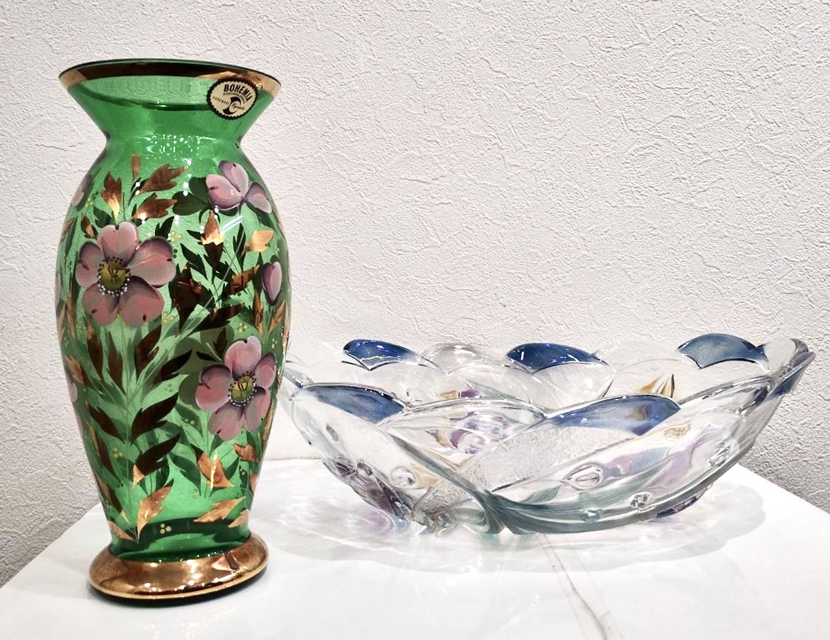 店舗限定限定あり BOHEMIA ボヘミアガラス ボヘミアグラス 花瓶 花器