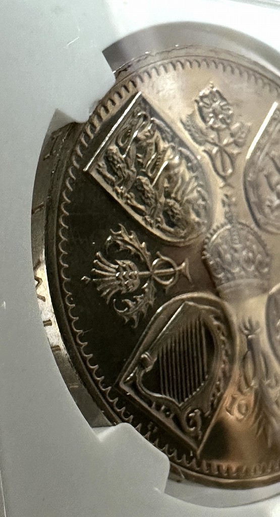 １円出品！！！PF65 CAMEO 1953 イギリス エリザベス2世 戴冠式 NGC クラウン 白銅貨 モダン コイン アンティーク 英国 ロイヤルミントの画像8