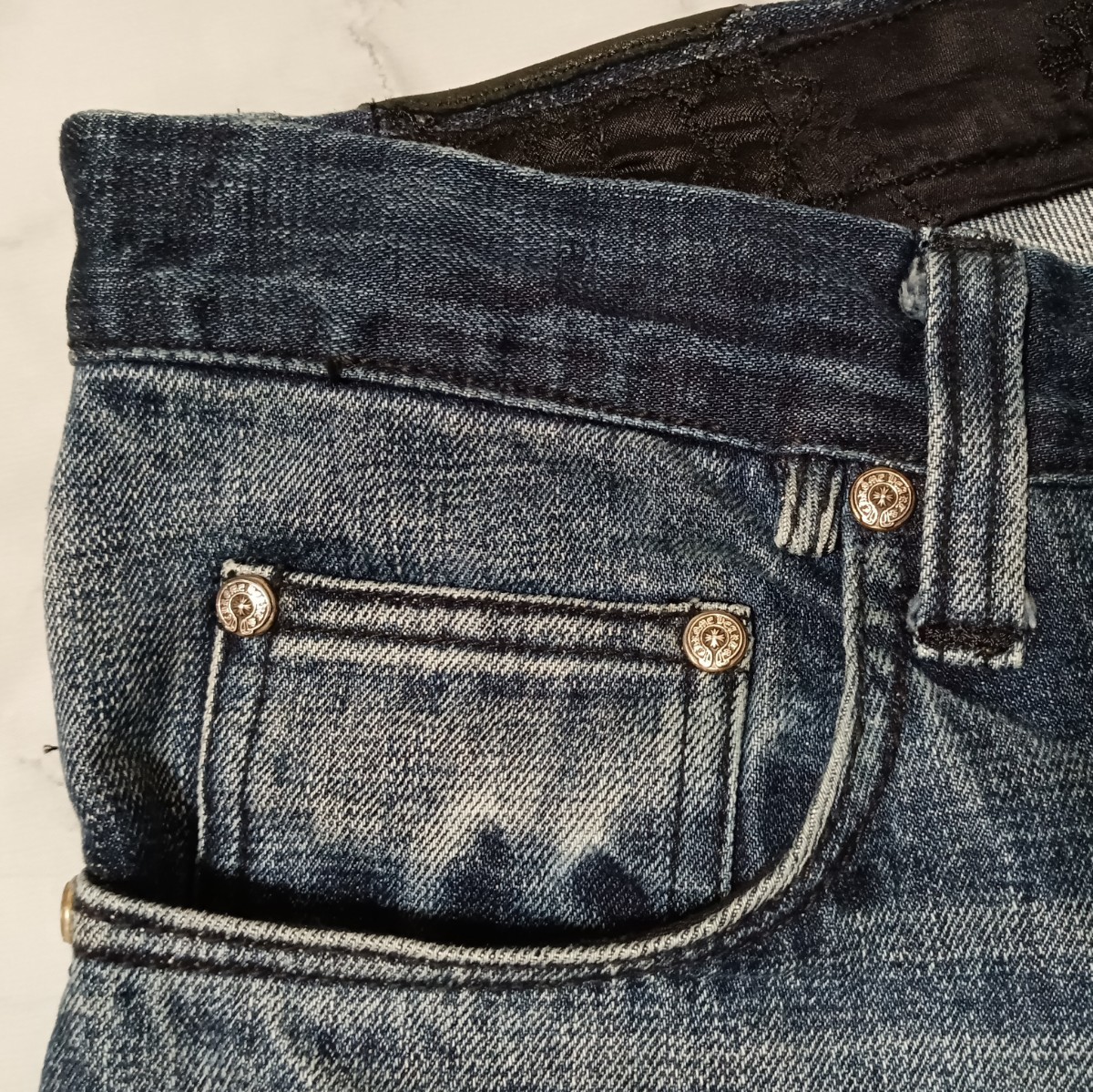 クロムハーツ クロスボタンデニム(W32/86cm)クロスパッチ クロムハーツ クロスボタンデニム(W32/86cm)クロスパッチ