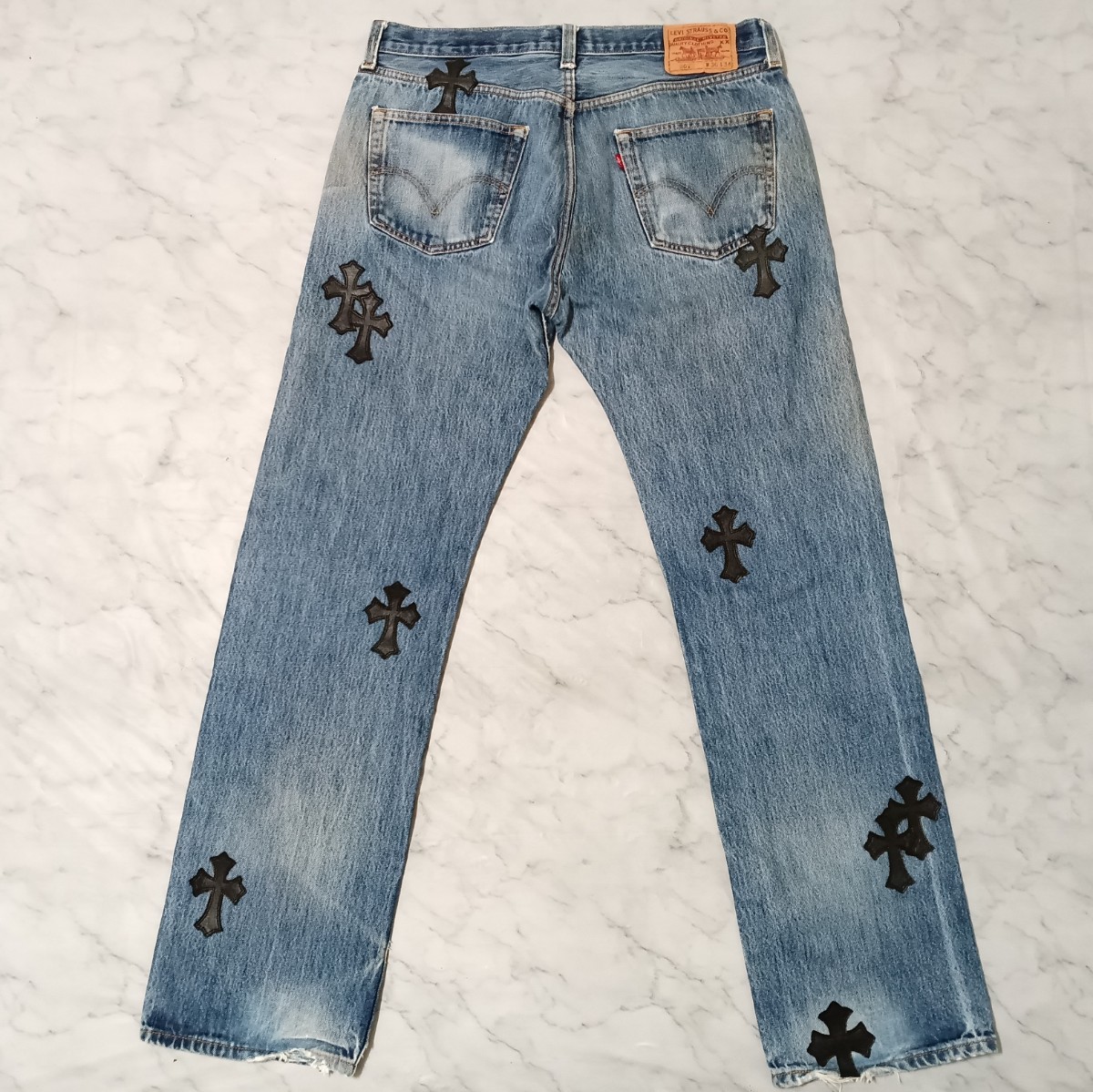 Levi's 501（W36 / 90cm）クロスパッチカスタム_画像2