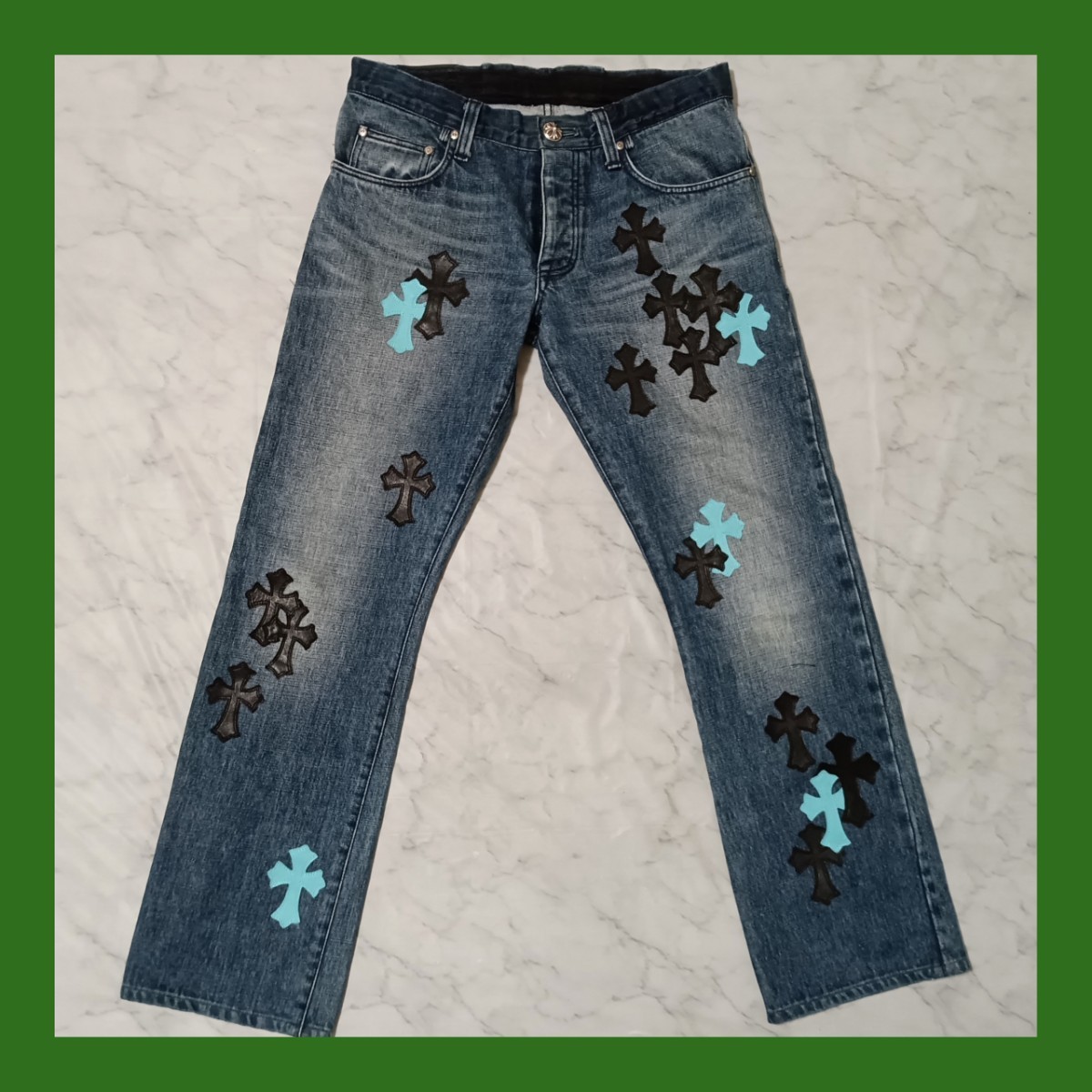 クロムハーツ クロスボタンデニム(W32/86cm)クロスパッチ クロムハーツ クロスボタンデニム(W32/86cm)クロスパッチ