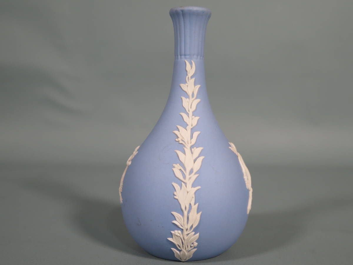 WEDGWOOD ウェッジウッド ジャスパー2点セット ペールブルー 一輪挿し 小物入れ★ベース 花瓶_画像4