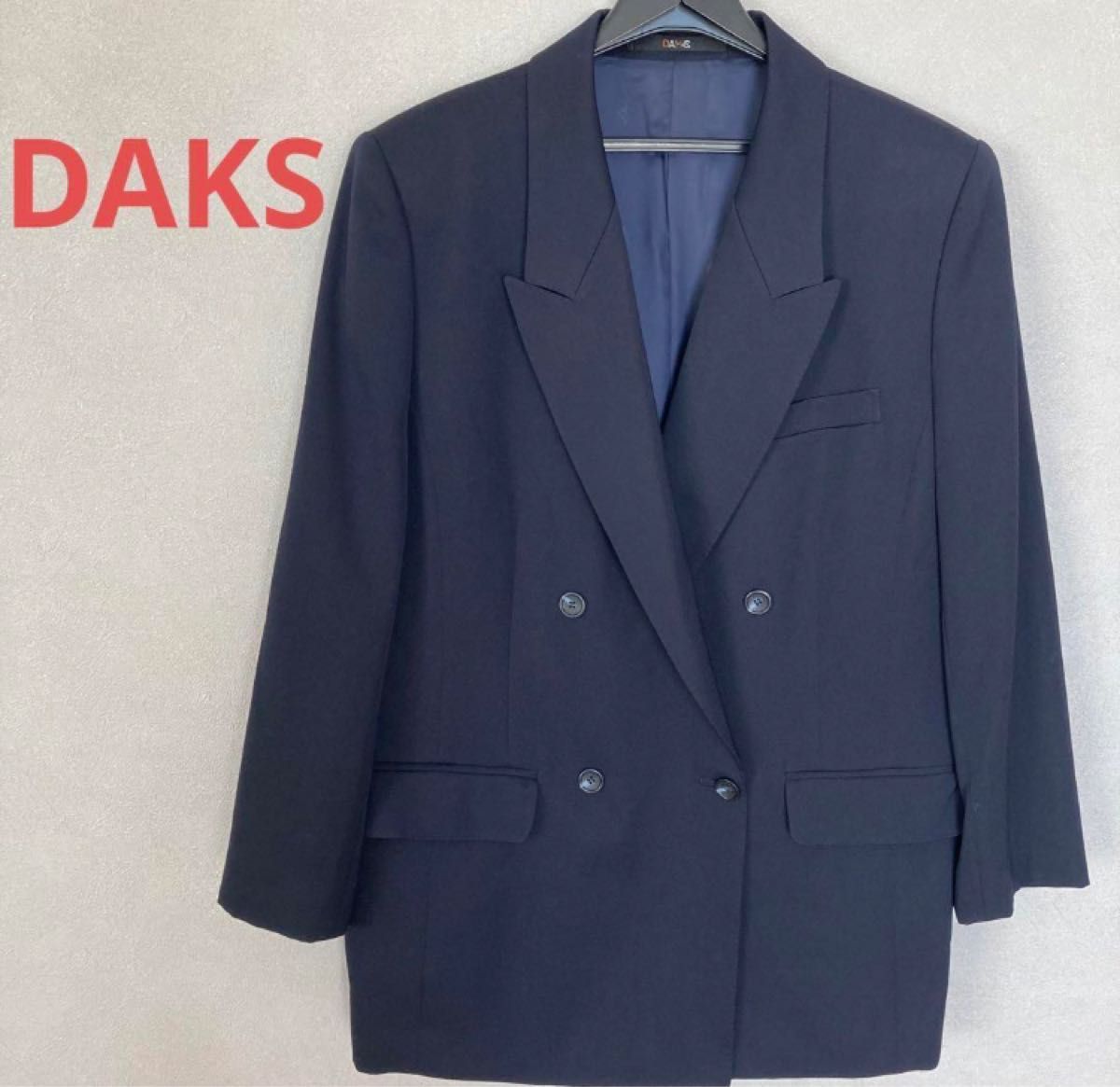 【美品】DAKS ダックス ダブルブレスト 紺ブレ 13号 日本製