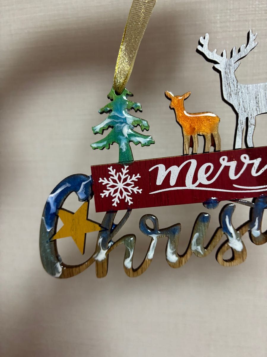 レジンアート　海　クリスマスツリー クリスマス　飾り　インテリア　サンタクロース　トナカイ 壁飾り