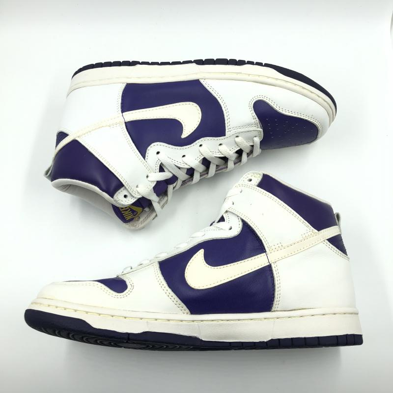 【中古】NIKE 1999年製 DUNK HIGH シティアタック サイズ:27cm 630335-511 ナイキ 裏ダンク ホワイト パープル[240024438449]の画像3