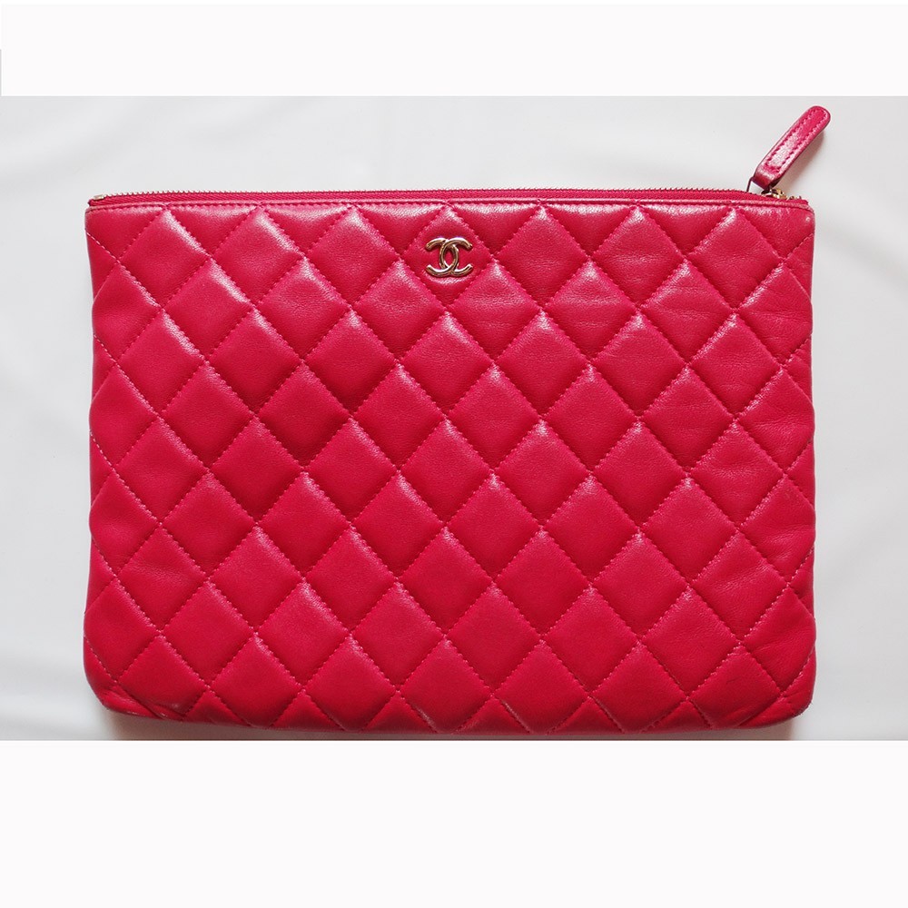 CHANEL シャネル マトラッセ クラッチバッグ ピンク レディース ウォレット 鞄 かばん カバン 中古_画像2