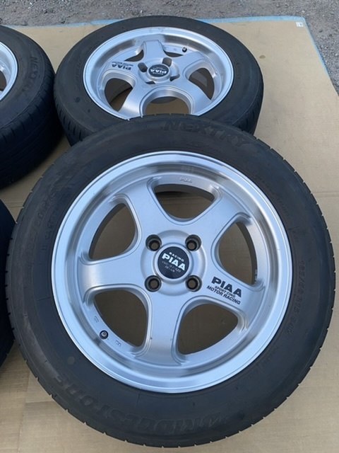 ホイール付タイヤ４本セット PIAA RACING SPORT 日本製 15×6.5JJ+38 PCD100 185/60/15 BRIDGESTONE (ほぼ新品タイヤ_画像5