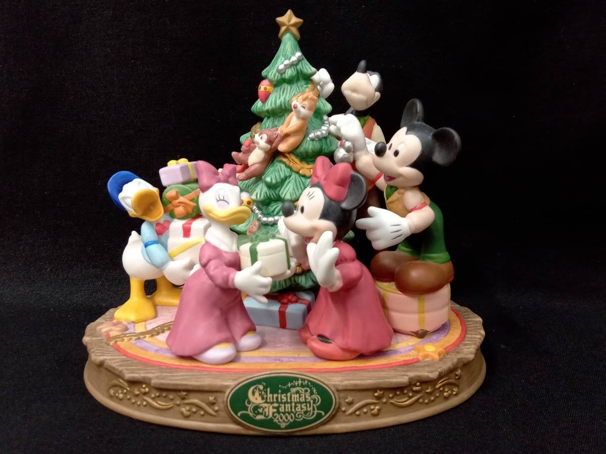 TOKYO Disneyland TDL CHRISTMAS Fantasy ディズニーランド クリスマスファンタジー 2000 ミッキーフレンズ フィギュリン 置物 当時物 難有_画像2