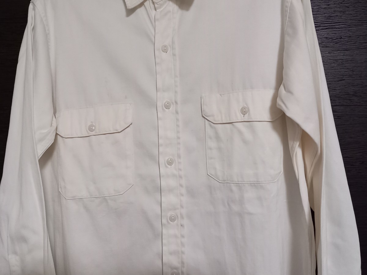 50s ARMY TWILL SEARS ヘラクレス ビンテージ　オリジナル　ホワイト　マチ付き　ワークシャツ　USA製　sizeL相当　シアーズ　ペニーズ_画像3