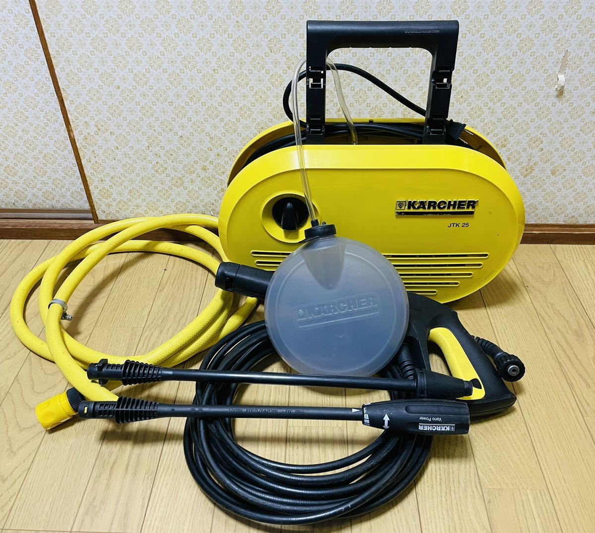 【中古】KARCHER ケルヒャー 高圧洗浄機 家庭用 K JTK25 付属品あり レトロ イエロー 掃除 洗車 多目的 現状品 DM1124M_画像1