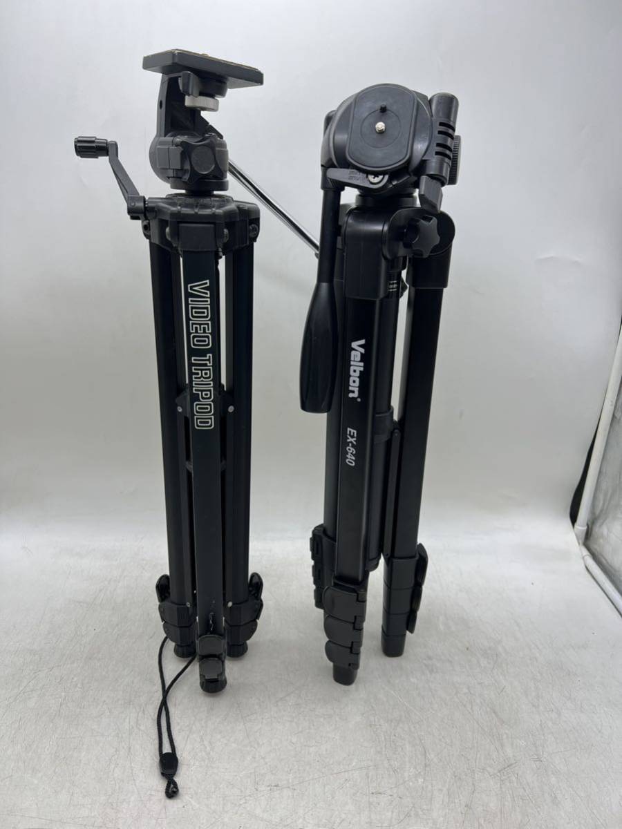 【1円スタート】カメラ用三脚 2本セット Velbon EX-640 ベルボン / VIDEO TRIPOD ビデオ MK1127N_画像1