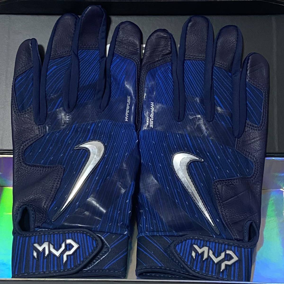 新品 NIKE MVP ELITE Lサイズ ネイビー バッティンググローブ ナイキ 野球 バッテ グラブ