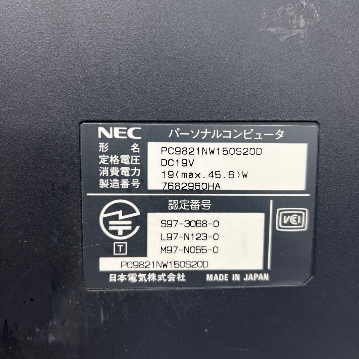PCN98-770 激安 PC98 ノートブック NEC PC9821NW150S20D 起動確認済み ジャンク_画像8