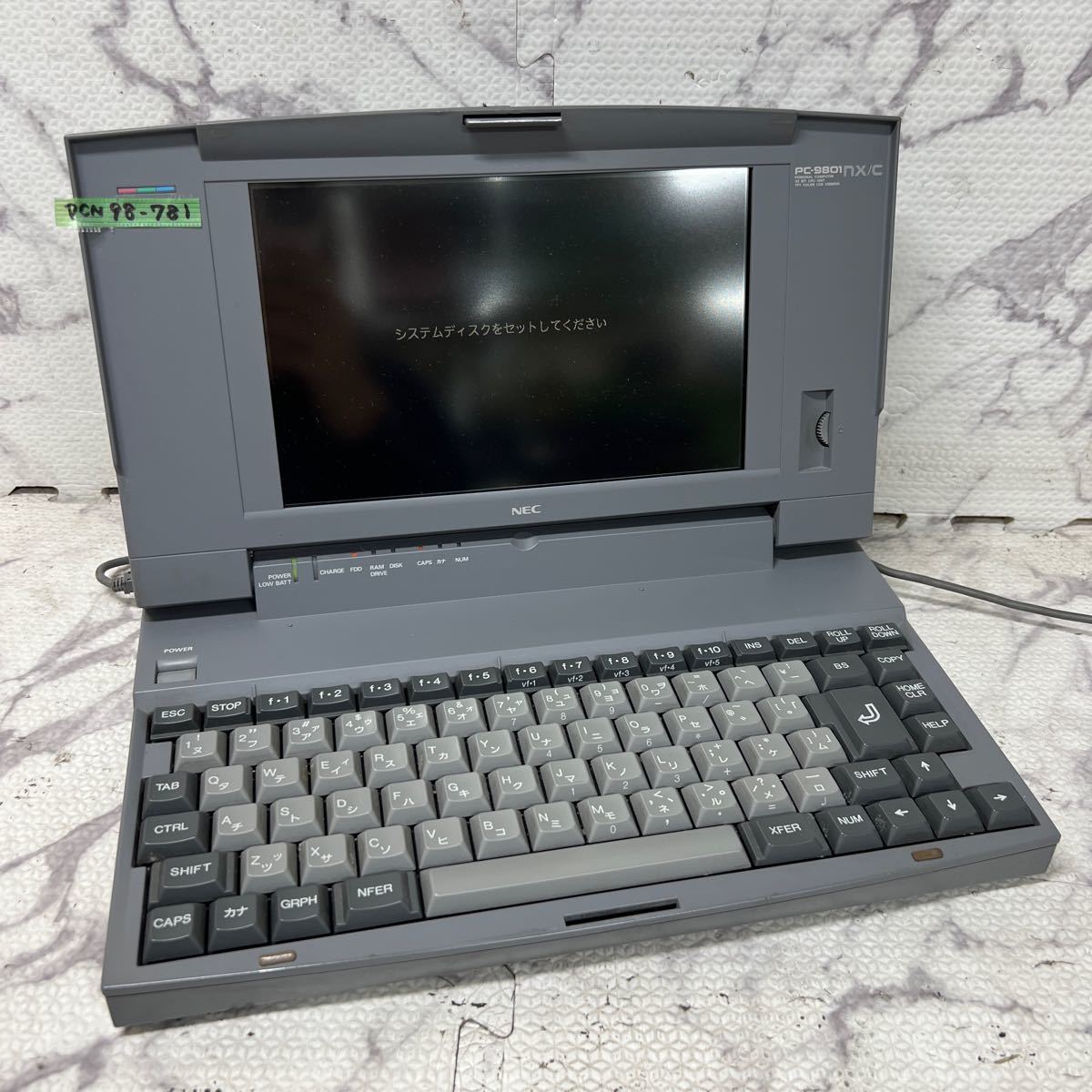 PCN98-781 激安 PC98 ノートブック NEC PC-9801NX/C 起動確認済み ジャンク_画像1