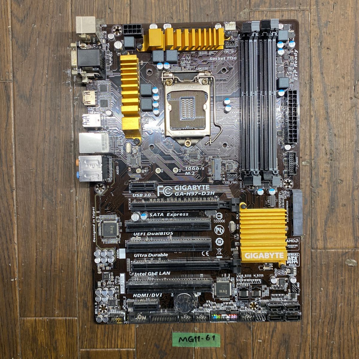 MG11-61 激安 マザーボード GIGABYTE GA-H97-D3H LGA1150 通電確認済み ジャンク_画像1