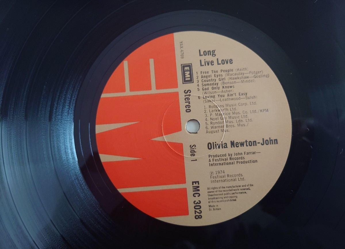 ★OLIVIA NEWTON-JOHN オリビア・ニュートン・ジョン★LONG LIVE LOVE ★LPレコード★中古品★英国盤★UK盤