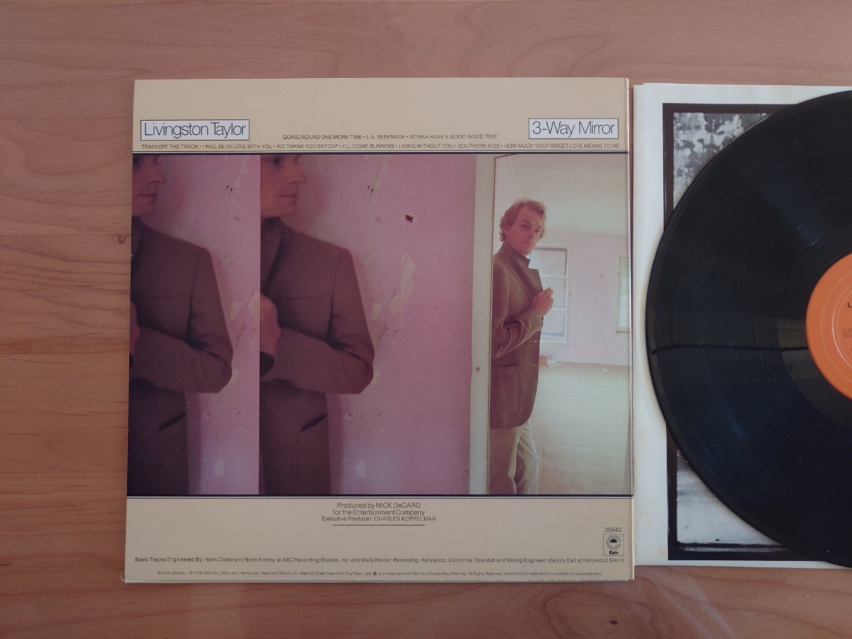 ★Livingston Taylor★3-Way Mirror 三面鏡★サイン付★Autographed★Rare Item★LPレコード★中古品 _画像6