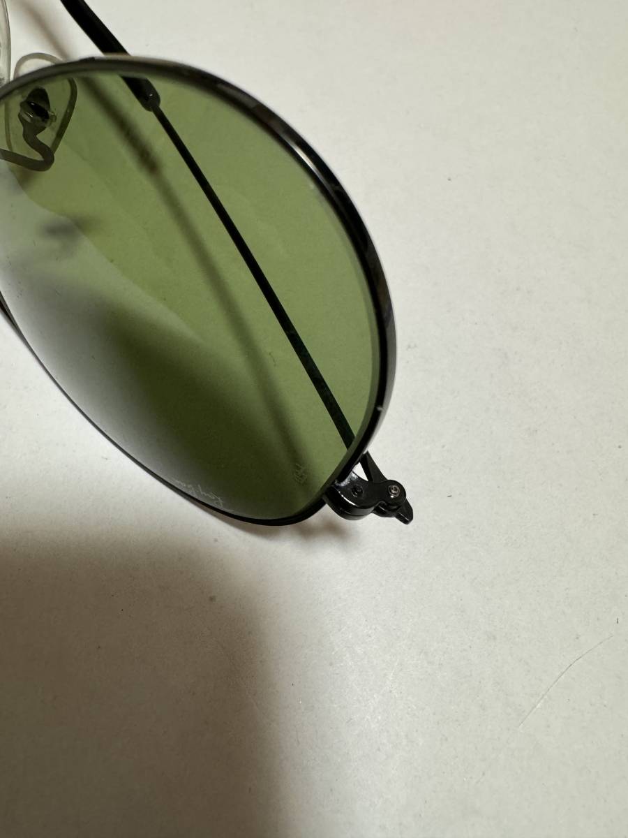 美品 B&L レイバン ♯3 メタル 58mm USA RAY BAN BLACK METAL L0620 ミドルグリーン サングラス ブラック 黒 ボシュロム _画像7