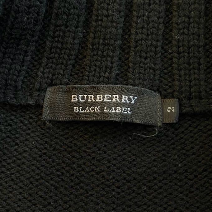 Burberry BLACK LABEL 千鳥格子柄 ウールニットジャケット サイズ2 黒 バーバリー ブラックレーベル 三陽商会 BMT59-509-05_画像5