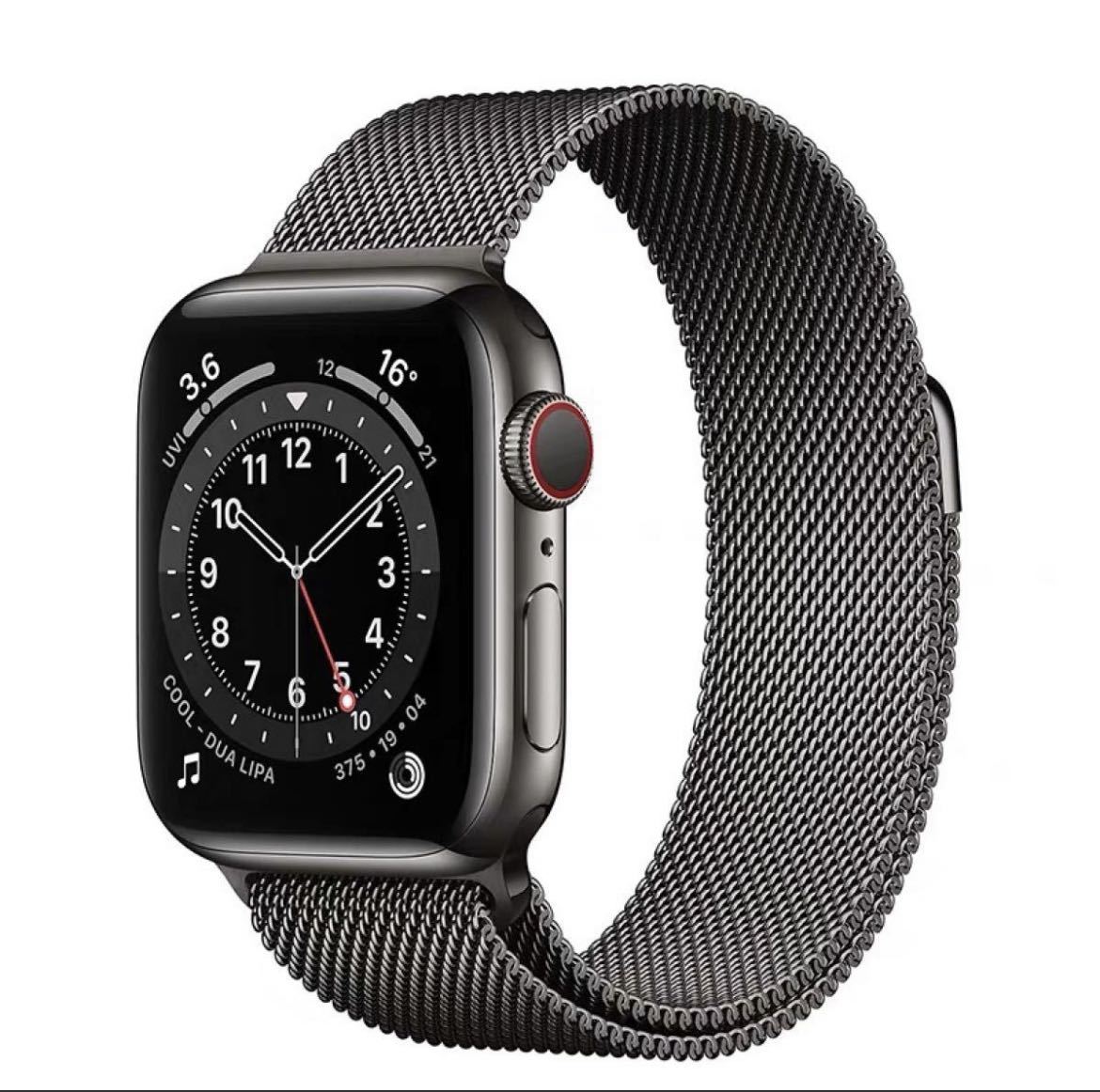 Apple Watchアップルウォッチ バンド38/40/41mm 交換ベルト　金属ステンレス　磁石留め　マグネット　黒_画像1