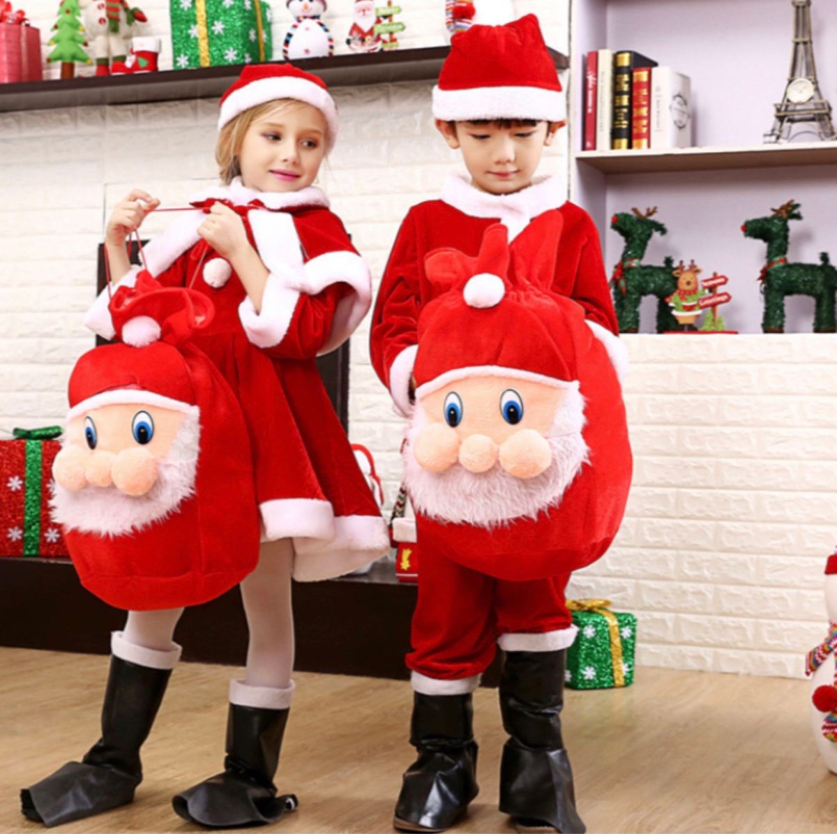 サンタコス 130 サンタ コスプレ 衣装 男の子 キッズ 子供服 コスチューム クリスマス サンタクロース サンタ服 上下セット