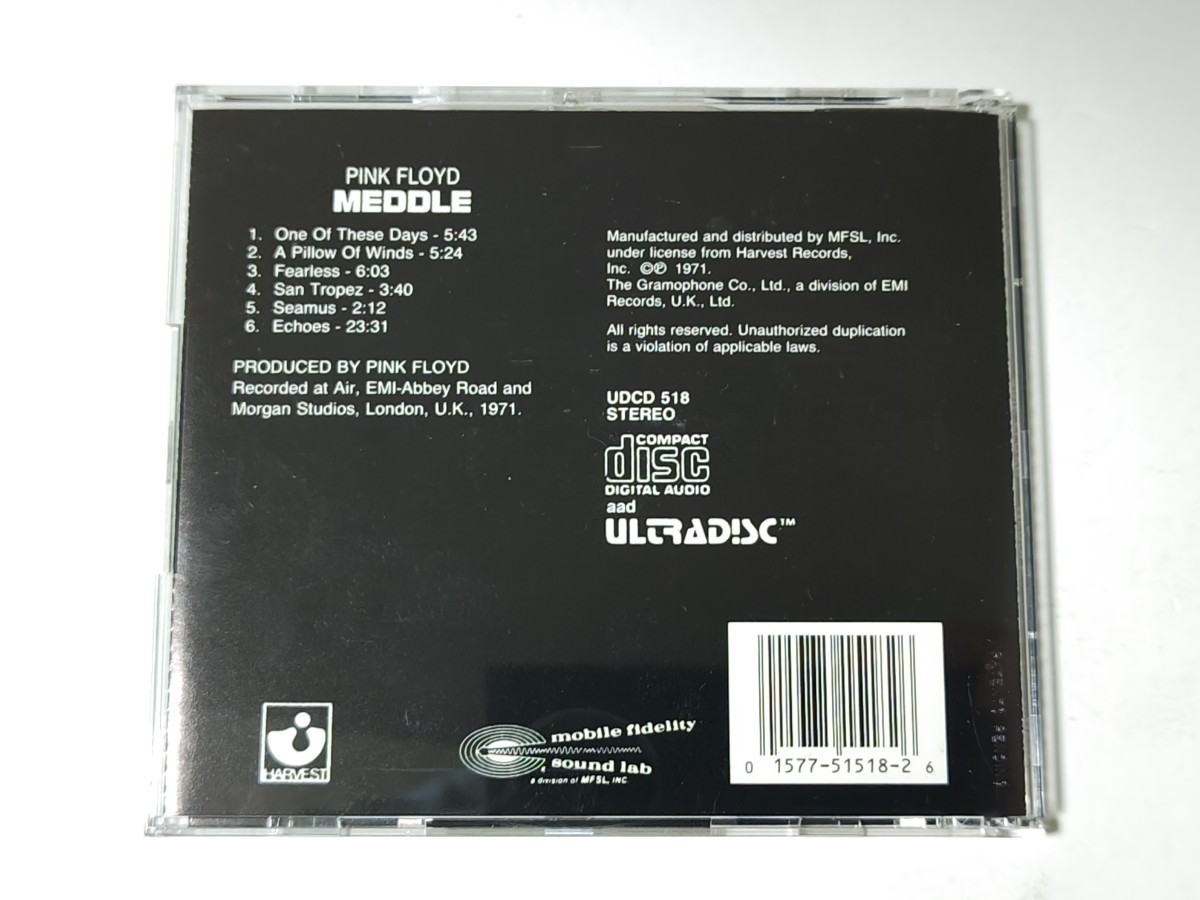 旧規格　MFSL　ゴールドCD　PINK FLOYD / MEDDLE　(UDCD 518)　MADE IN JAPAN　24K-GOLD CD_画像2