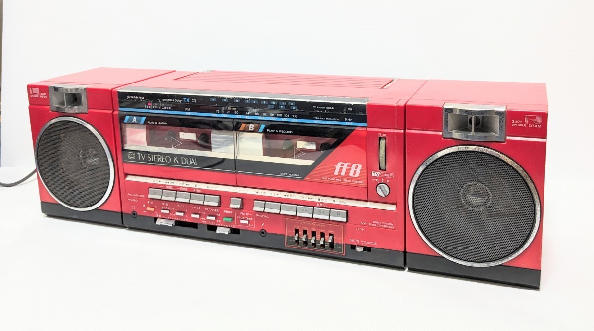 SANYO MR-FF8 ラジカセ カセットデッキ レッド 赤 サンヨー 三洋 SANYO MR-FF8 ラジカセ カセットデッキ レッド 赤 サンヨー 三洋