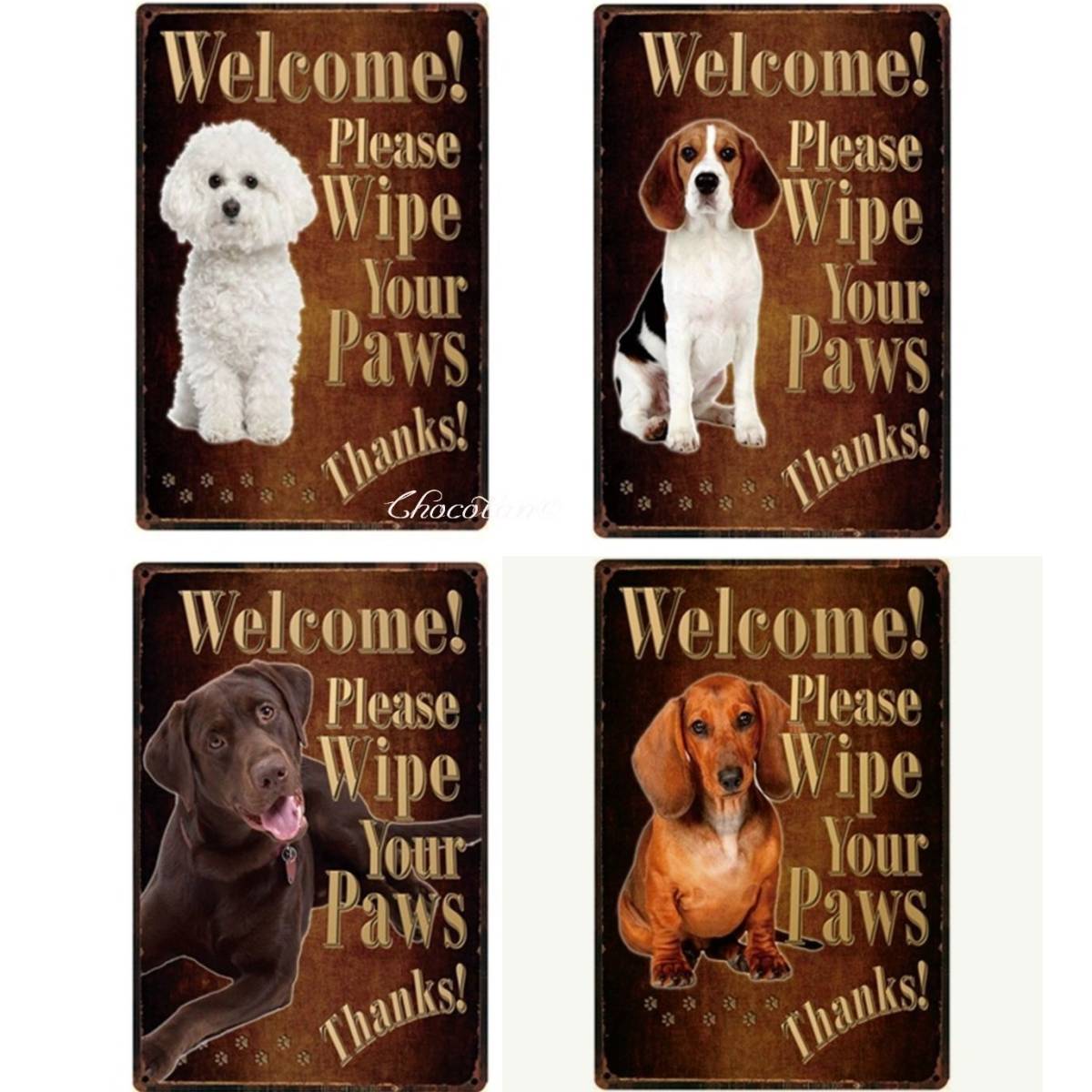[ free shipping ] poodle ④ pair .... metal autograph plate metal signboard bishon free ze[ new goods ]