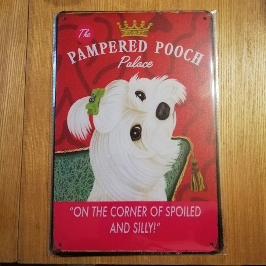 [ free shipping ] maru cheese ② POOCH autograph plate metal signboard [ new goods ]