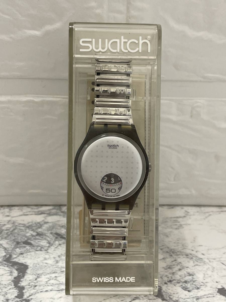 SWATCH スウォッチ 5824 クォーツ 伸縮バンド ケース、取説付き 腕時計 未動品 ジャンク_画像1