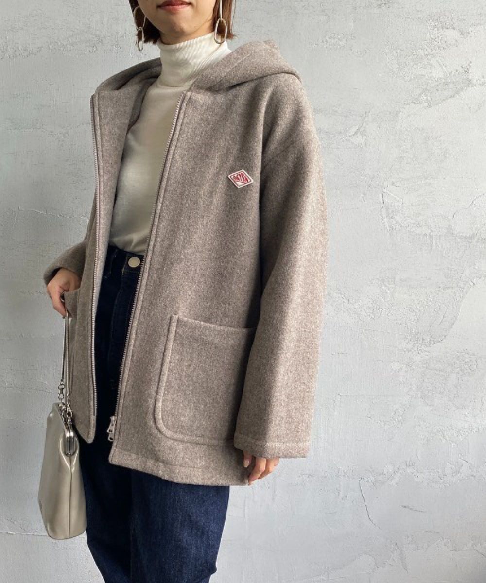 美品】DANTON ウールライトパイル ジップアップ フード 美品】DANTON ウールライトパイル ジップアップ フード