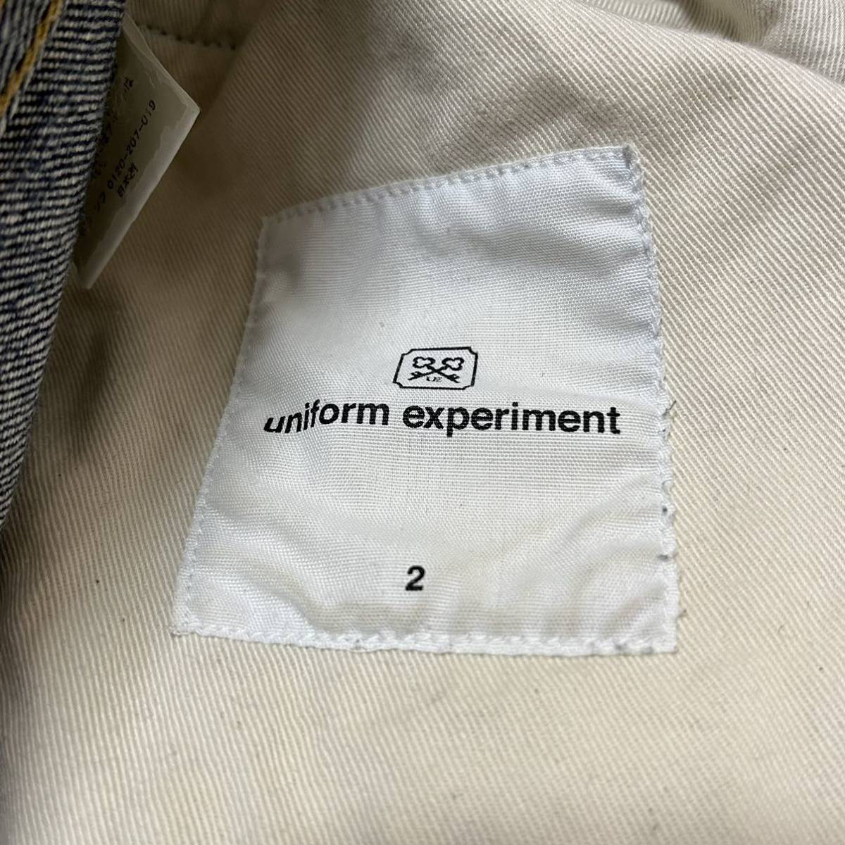 サイズ2 UNIFORM EXPERIMENT DAMAGE DENIM ユニフォームエクスペリメント ダメージデニム FRAGMENT 藤原ヒロシ SOPHNET_画像4