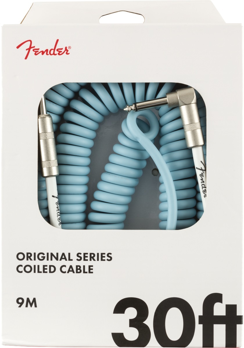 Fender フェンダー コイルケーブル　カールケーブル シールド 9m Original Series Coil Cable, Straight-Angle, 30', Daphne Blue_画像2