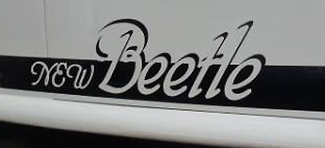 VW フォルクスワーゲン ニュービートルにNew Beetleロゴ ボディサイドデカールステッカー 新品 各色作成の画像2