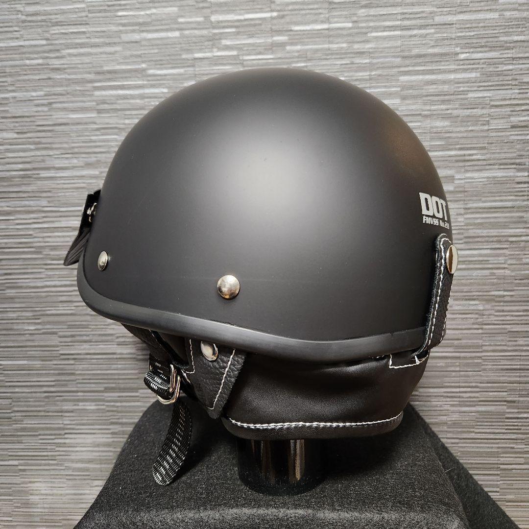 ポリスヘルメット　Ｍ　Ｌ　ＸＬ　マットブラック　キャップ型　半帽　　半ヘル_画像4
