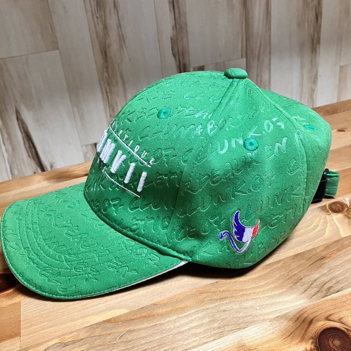 美品 クランク CLUNK メンズ ゴルフキャップ 帽子 エンボス フリーサイズ グリーン CL5PVA02_画像3