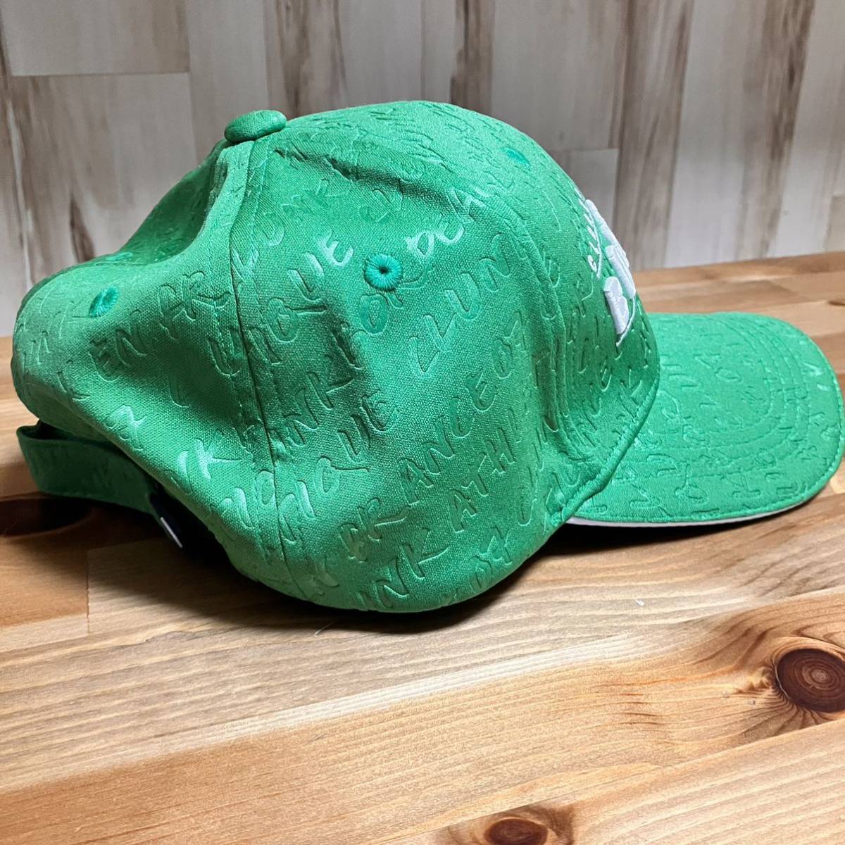 美品 クランク CLUNK メンズ ゴルフキャップ 帽子 エンボス フリーサイズ グリーン CL5PVA02_画像5